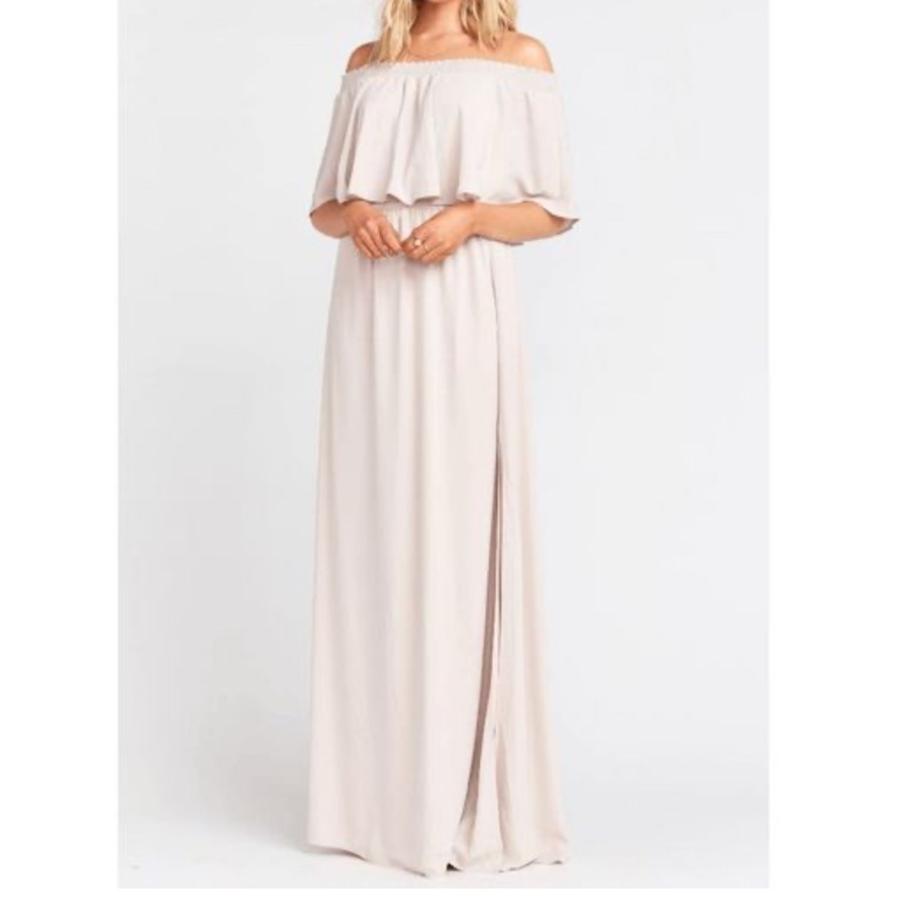 Show Me Your MuMu Maki Dress Off the Shoulder